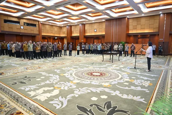 Sri Mulyani Lantik 440 Pejabat Kementerian Keuangan di Awal September 2024