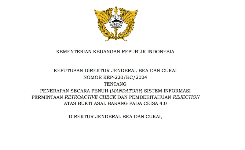 Analisis Kebijakan Bea Cukai Berdasarkan KEP – 220/BC/2024
