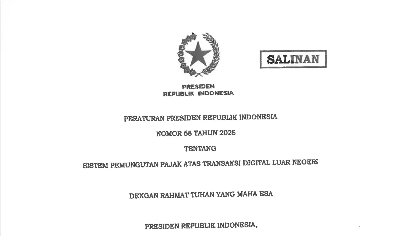 Perpres 68/2025: Pungutan PPN Digital Luar Negeri (SPP TDLN)